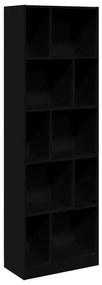 847990 vidaXL Bibliotecă, negru, 57x28,5x174 cm, lemn prelucrat