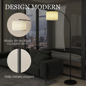 HOMCOM Lampada da Terra Regolabile Telecomando e Timer 1h Paralume Girevole Nero | Aosom Romania