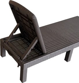 şezlong de grădină poziţionabil, maro, ZAMA