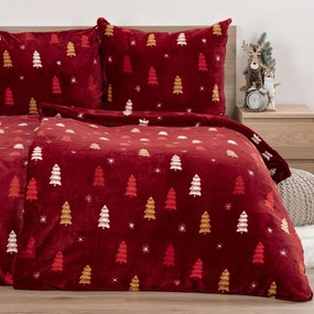 Lenjerie de pat din microflanel 4Home Crimson Woods, 160 x 200 cm, 70 x 80 cm