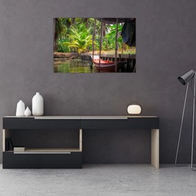 Tablou - Nava din lemn în canal , Thailand (90x60 cm)
