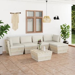 3063506 vidaXL Set mobilier grădină din paleți cu perne, 6 piese, lemn molid