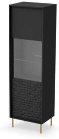 Vitrina Bullet W-1 H185 cm negru/auriu