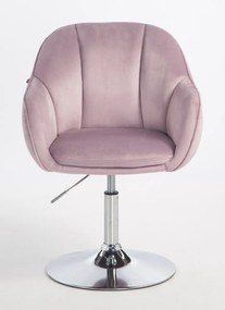 HR2055N Scaun Mov din Catifea cu Bază Cromata
