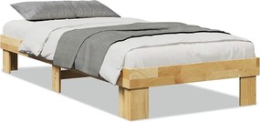 vidaXL Cadru de pat fără saltea 75x190 cm din lemn masiv de stejar