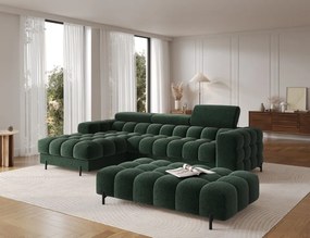 Taburet Tapitat cu Picioare Ferivo, 140x70x40 cm, dark verde velvet – Amore 35
