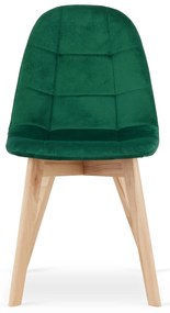 Scaun de sufragerie din catifea verde BORA