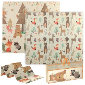 AIYAPLAY Covoraș de joacă pentru bebeluși, covoraș de joacă pliabil, temă pădure și animale | Aosom Romania