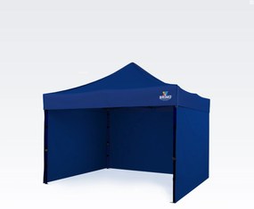 Pavilion 3x3 m, cadru din oțel cu 3 pereți: cort de lucru pentru meșteșugari - cu 3 pereți - Albastru