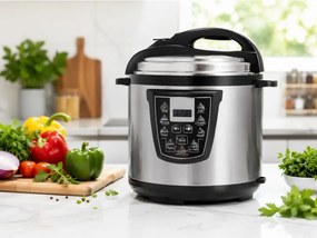 Oala sub presiune Oliver Voltz OV51985K6, 1000 W, 6 L, 90 kPa, Afisaj LED, 8 programe, Inox