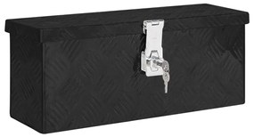 vidaXL Cutie de depozitare, negru, 50x15x20,5 cm, aluminiu