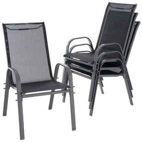 Set de 2 scaune de grădină stivuibile - negru