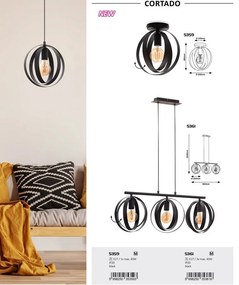 Pendul design modern Cortado negru