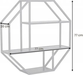 Raft design industrial vintage Slim Line 75cm, negru