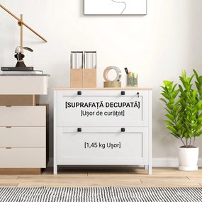 HOMCOM Dulap cu 2 sertare cu încuietoare, dulap de arhivare | Aosom Romania