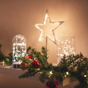 Decorațiune de Crăciun - stea pe suport, 38 cm, 20 LED-uri