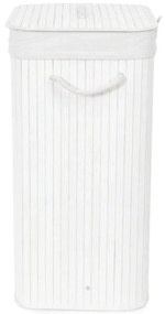 Compactor Coș pentru rufe murdare Bamboo dreptunghiular, alb