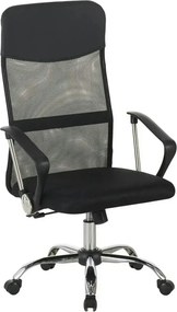 Scaun birou ALEX, negru, stofa/plasa, 60x61x107/117 cm