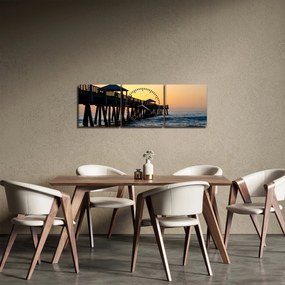 Tablou cu plaja (cu ceas) (90x30 cm)