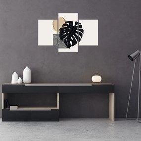 Tablou - Abstracție cu frunze tropicale N⁰2 (90x60 cm)