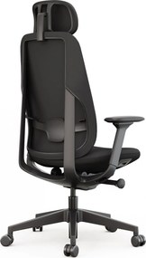 Scaun Ergonomic Premium, Mecanism Italian DONATI, Tetieră Reglabilă, Suport Lombar Ajustabil, Cotiere 4D, Șezut cu Translație, Negru