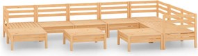 vidaXL Set mobilier de grădină, 10 piese, lemn masiv de pin