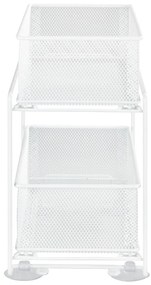 Suport cu 2 coșuri metalic alb cu ventuze Wenko