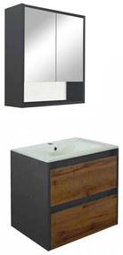 Mobilier complet de baie Porto 60 în culoarea stejarului rustic antracit