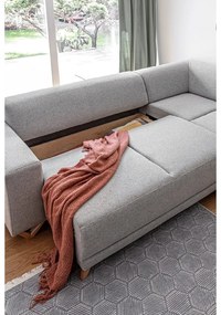 Colțar gri deschis extensibil/cu spațiu de depozitare (cu colț pe partea dreaptă/în formă de ”L”) Classy Sophie – Miuform