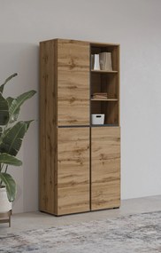 Dulap cu rafturi Crossroad H N88 (stejar wotan + negru). 1118194