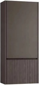 Dulap coloana mediu suspendat KolpaSan Orphia riflat 1 usa si 1 sertar 45x100 cm finisaj grafit negru