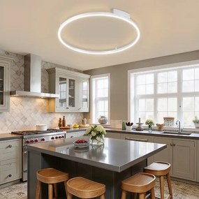 Brilagi - Lampă LED reglabilă PORTOFINO LED/60W/230V Ø 80 cm argintie +telecomandă