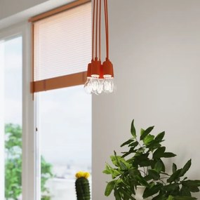 Lustră pe lanț DIEGO 3xE27/60W/230V portocalie