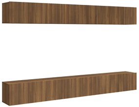 3120310 vidaXL Comode TV, 8 buc., stejar maro, 60x30x30 cm, lemn prelucrat