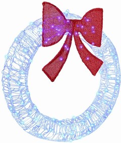 vidaXL Coroană cu 80 LED albastru 92 x 92 x 9,5 cm Acril