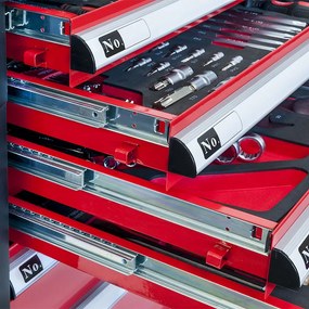 Cărucior pentru scule profesionale 217 piese 7 sertare 79156