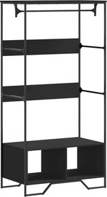 vidaXL Șifonier, negru, 90x50x180 cm, lemn prelucrat