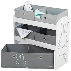 Organizator de jucării pentru copii alb/gri 63,5x29,5x60 cm Miffy – Roba
