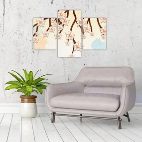 Tablou - Flori colorate pe ramuri (90x60 cm)