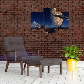 Tablou - Vizita extraterestrului (90x60 cm)