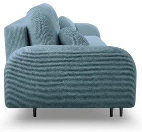 Canapea extensibilă tapițată cu 3 locuri CLOUDY, turcoaz