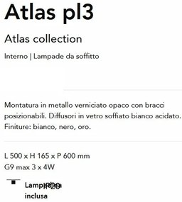 Plafoniera moderna ajustabila Atlas pl3 aurie