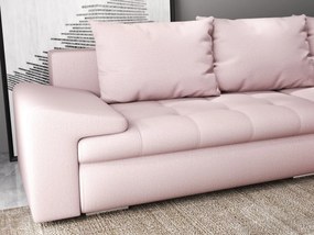 Colțar extensibil dumonde cu ladă de depozitare si sezut confortabil din spuma high-density, Leonardo Enjoy Roz 260x185 cm II