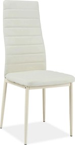 Scaun tapitat H261 BIS, crem, piele ecologica/metal, 40X38X96 cm