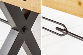 Banca design industrial Thor 200cm Pin maro vintage