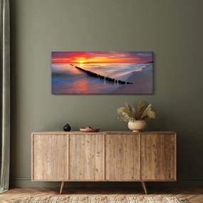 Tablou - Apus de soare, Marea Baltică, Polonia (120x50 cm)