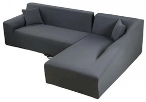 Set 2 huse elastice moderne pentru coltar, marime: M+L, gri inchis, HES-33