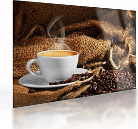 Tablou pe sticlă - O ceașcă de cafea (70x50 cm)