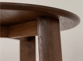 Măsuță lemn masiv nuc rotundă Monte finisaj Ø61×39 cm