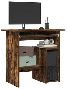 vidaXL Birou, stejar fumuriu, 80x45x74 cm, lemn prelucrat